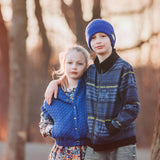 Quilted Pique Knit by See You At Six in Surf the Web Blue | By The Half Yard