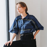 Cotton Shirting by See You At Six in Sound Waves | By The Half Yard