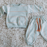 Verticals French Terry by See You At Six in Baby Blue | By The Half Yard