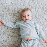 Verticals French Terry by See You At Six in Baby Blue | By The Half Yard