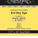 Extremely Fine Fusible 1/2 Inch Knit Stay Tape | SewkeysE by Emma Seabrooke
