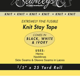Extremely Fine Fusible 1/2″ Knit Stay Tape | SewkeysE by Emma Seabrooke