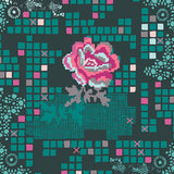 GRID by Katarina Roccella for Art Gallery Fabrics in Rose Circuit Teal
