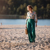 Linen Viscose by See You at Six in Teal Green